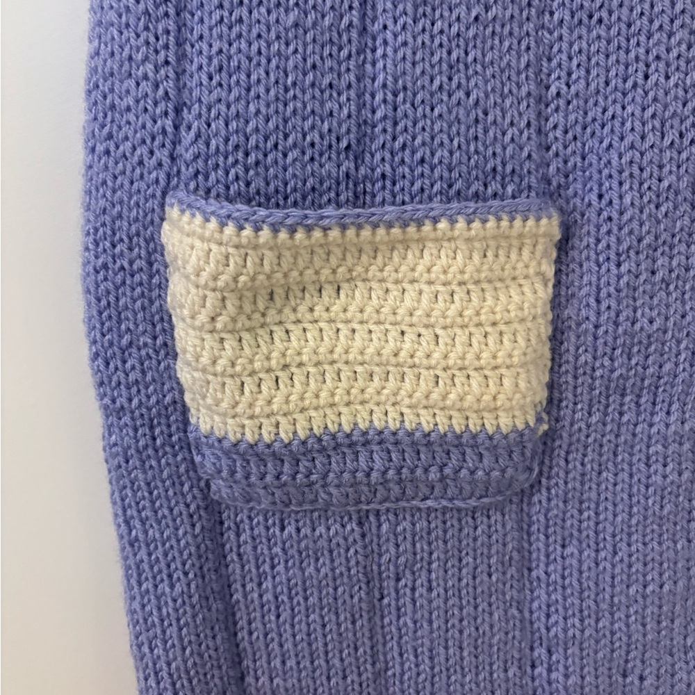 HANDMADE Cozy Knit Purple Skirt with Pocket - Picture 2 of 5